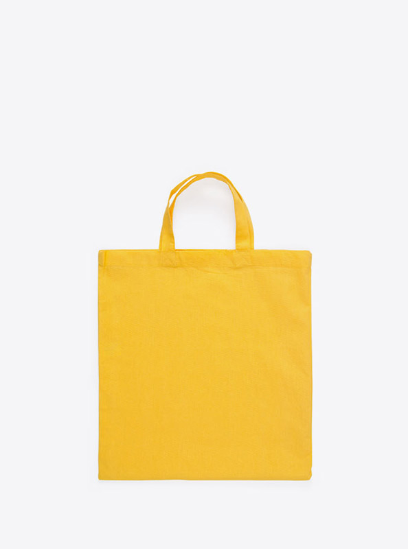 Baumwoll Tasche Kurze Henkel Unbedruckt Gelb