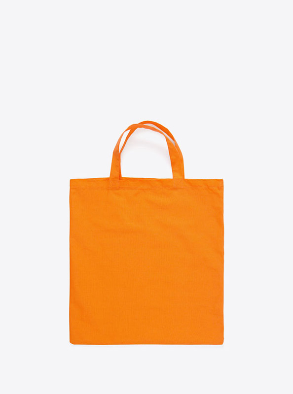 Baumwoll Tasche Kurze Henkel Unbedruckt Orange