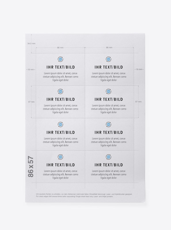 Bedruckbare Namensschilder Papier Businesscard Muster