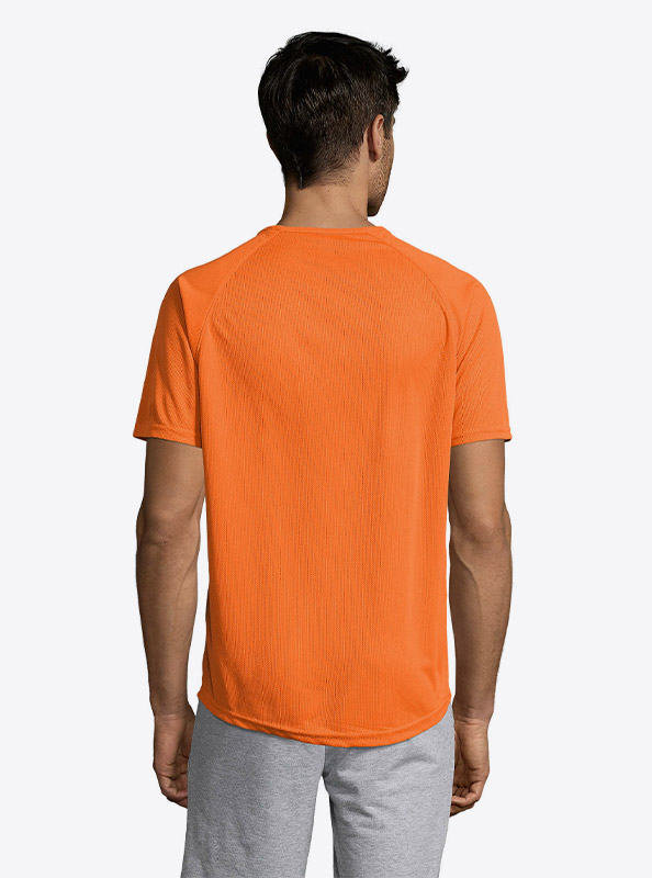Herren T Shirt Sport Sol Sporty Mit Logo Bedrucken Orange Back