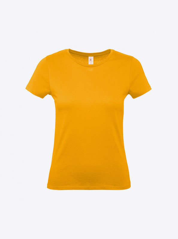 T Shirt B&C E150 Damen Budget Baumwolle Mit Logo Siebdruck Abricot
