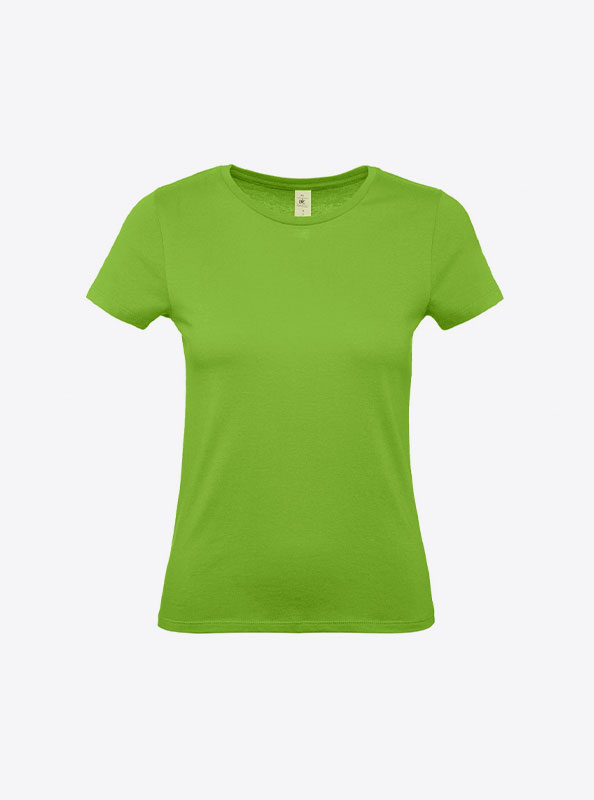 T Shirt B&C E150 Damen Budget Baumwolle Mit Logo Siebdruck Orchid Green