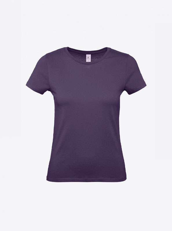 T Shirt B&C E150 Damen Budget Baumwolle Mit Logo Siebdruck Urban Purple