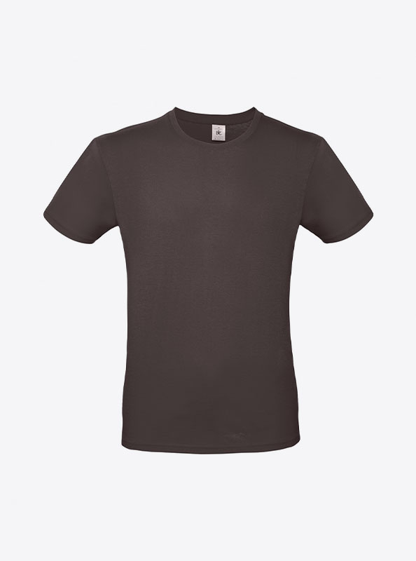 T Shirt B&C E150 Herren Budget Baumwolle Mit Logo Siebdruck Bear Brown