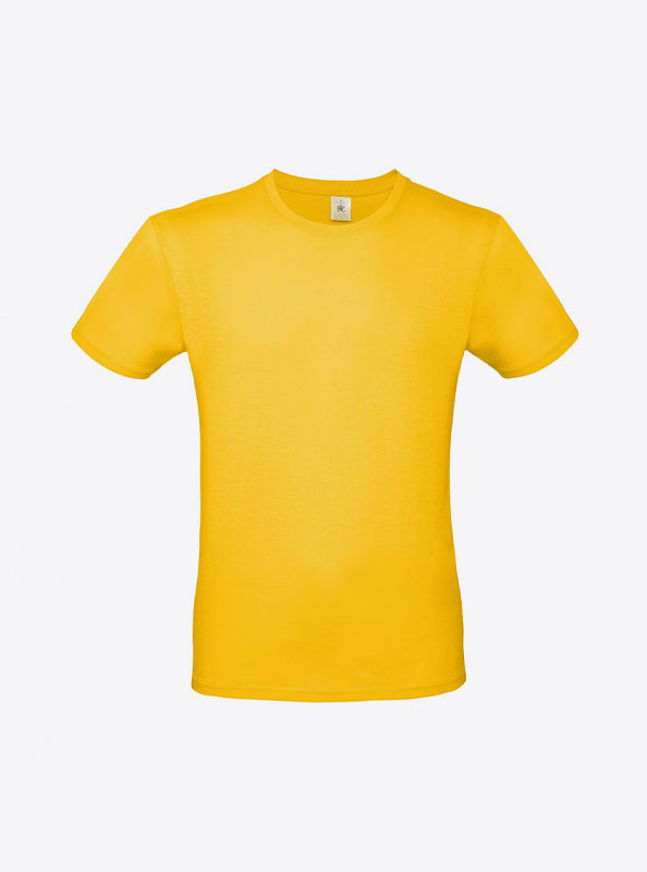 T Shirt B&C E150 Herren Budget Baumwolle Mit Logo Siebdruck Gold
