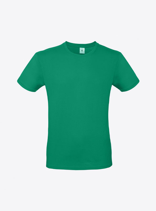 T Shirt B&C E150 Herren Budget Baumwolle Mit Logo Siebdruck Kelly Green