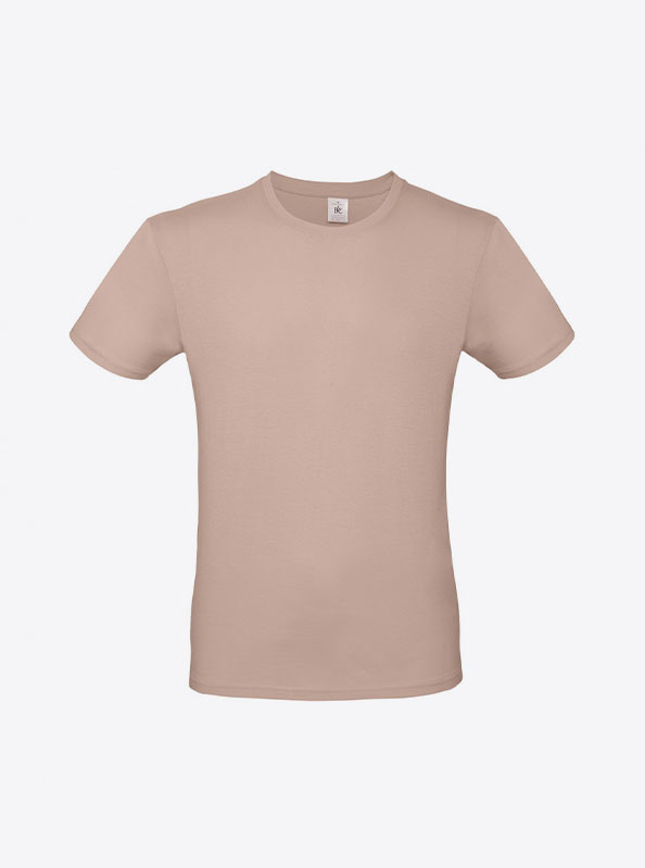 T Shirt B&C E150 Herren Budget Baumwolle Mit Logo Siebdruck Millenial Pink