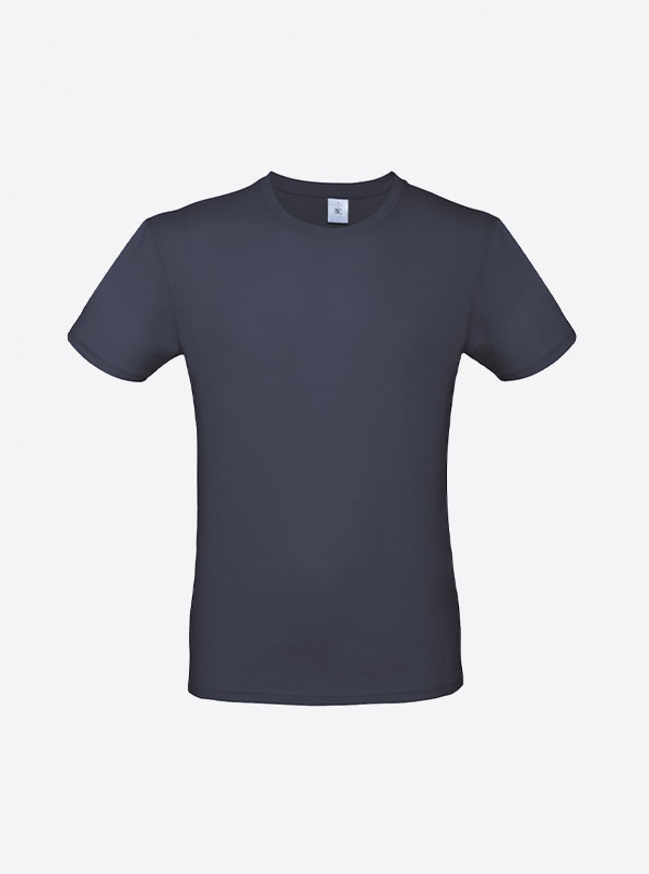 T Shirt B&C E150 Herren Budget Baumwolle Mit Logo Siebdruck Navy