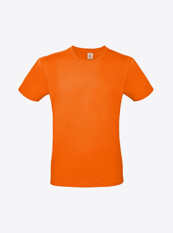 T Shirt B&C E150 Herren Budget Baumwolle Mit Logo Siebdruck Orange