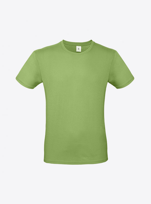 T Shirt B&C E150 Herren Budget Baumwolle Mit Logo Siebdruck Pistachio