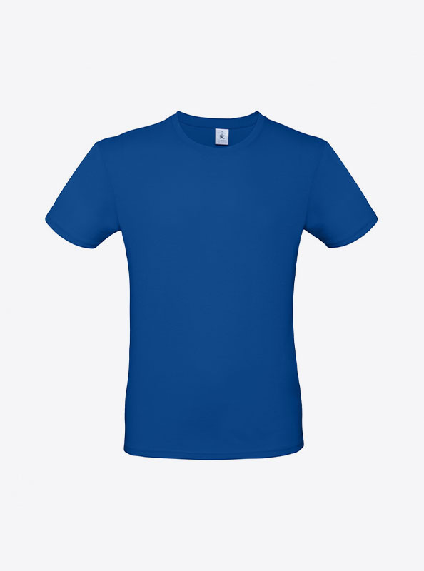 T Shirt B&C E150 Herren Budget Baumwolle Mit Logo Siebdruck Royal