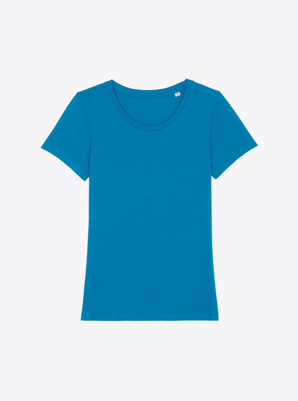 T Shirt Stella And Stella Expresser Bio Baumwolle Mit Logo Siebdruck Azur