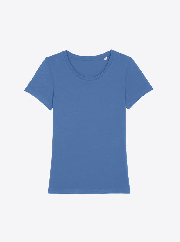 T Shirt Stella And Stella Expresser Bio Baumwolle Mit Logo Siebdruck Bright Blue