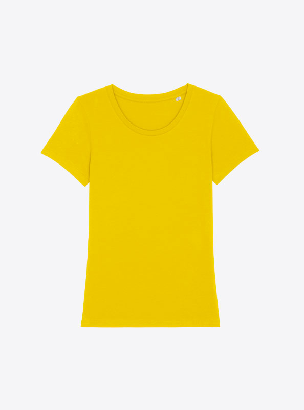 T Shirt Stella And Stella Expresser Bio Baumwolle Mit Logo Siebdruck Golden Yellow