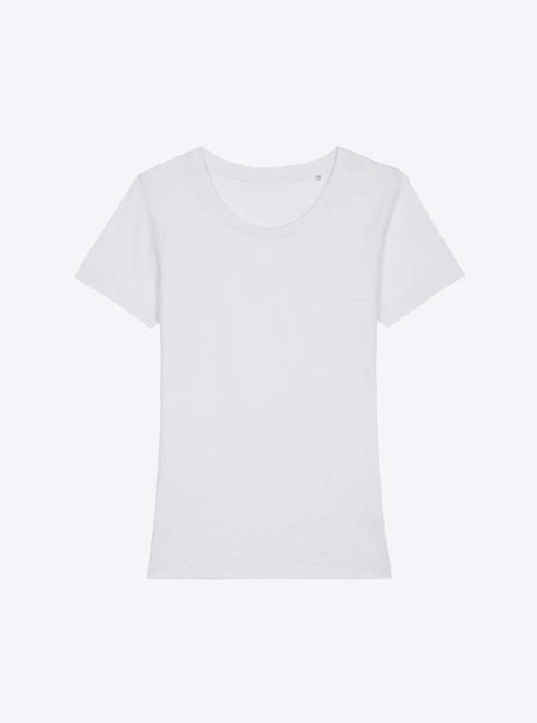 T Shirt Stella And Stella Expresser Bio Baumwolle Mit Logo Siebdruck Weiss