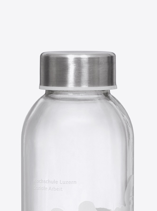 Trinkflasche Glas Mit Motiv Siebdruck HSLU
