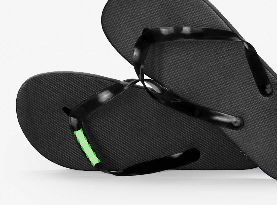 area 1 druckflaeche flip flop recycled