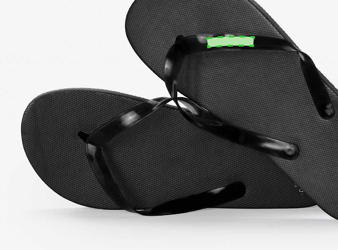 area 2 druckflaeche flip flop recycled