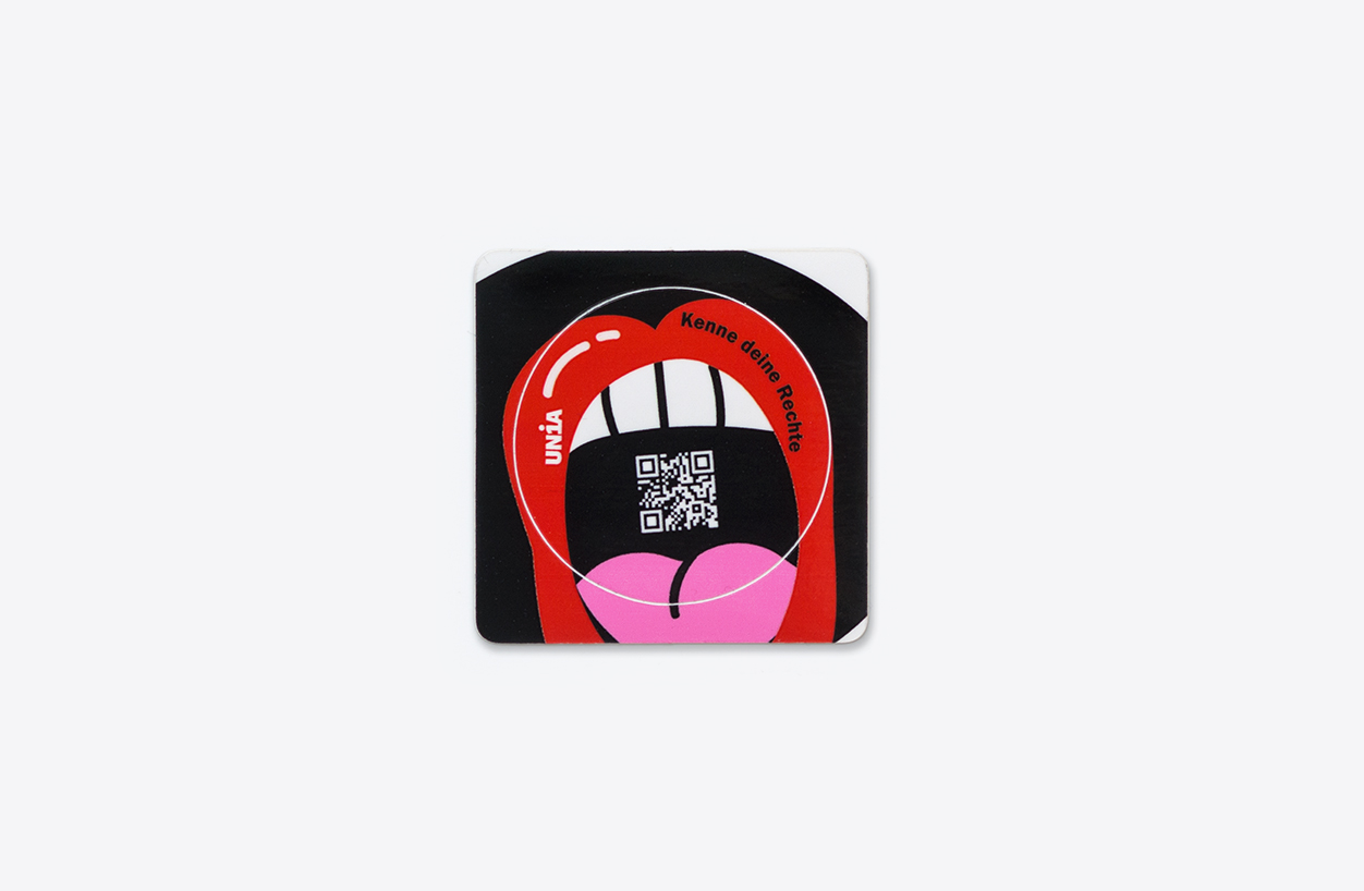 aufkleber sticker lernende unia