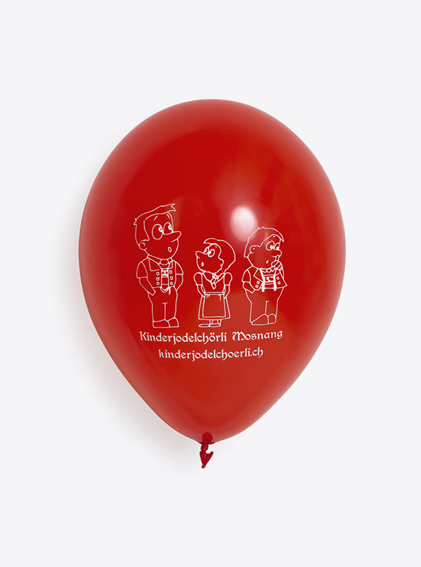 Ballon Mit Logo Bedruckt Kinderjodelchoerli Mosnang Latex Werbeartikel Rot