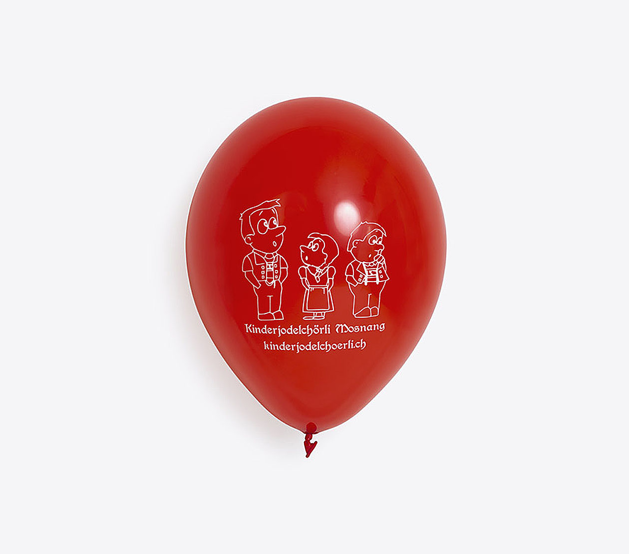 Ballon Mit Logo Bedruckt Kinderjodelchoerli Mosnang Latex Werbeartikel Rot