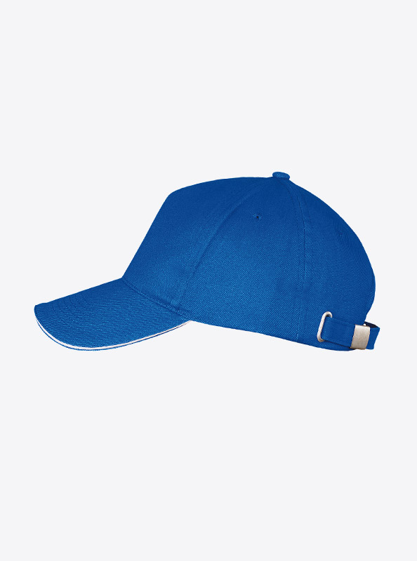 Baseball Cap Mit Logo Bedrucken Fair Produziert Sols Long Beach Royal Blue White