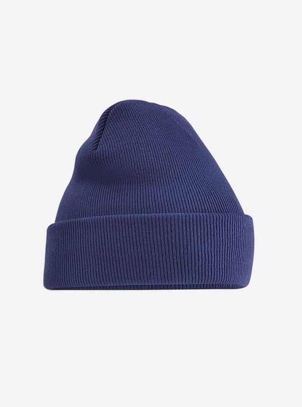 Beanie Beechfield B45 Mit Aufnaeher Label Branding Oxford Navy