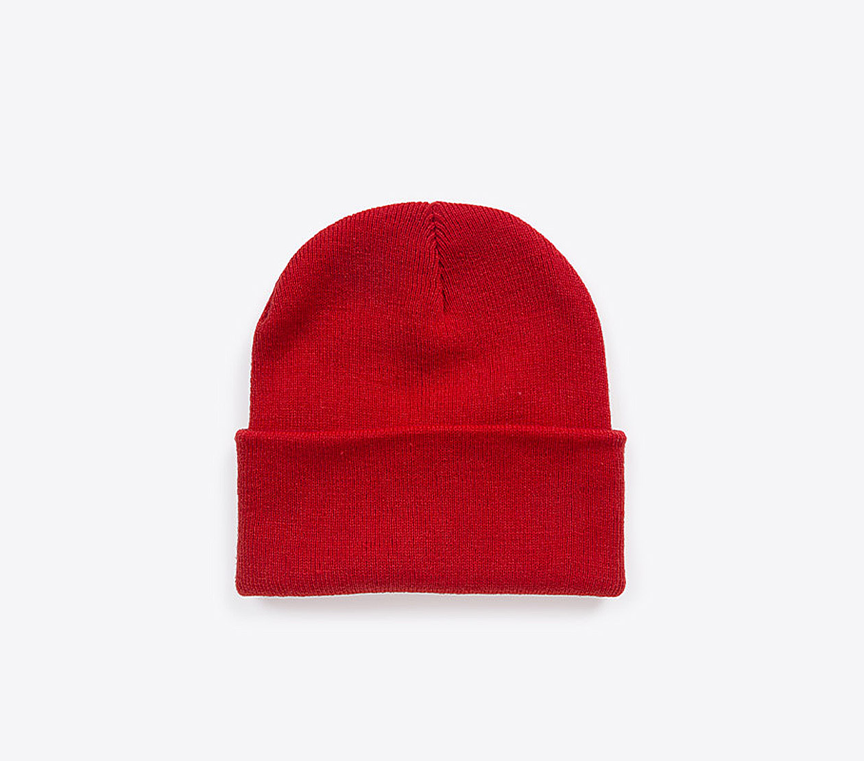 Beanie Beechfield B45 Mit Aufnaeher Label Branding Rot