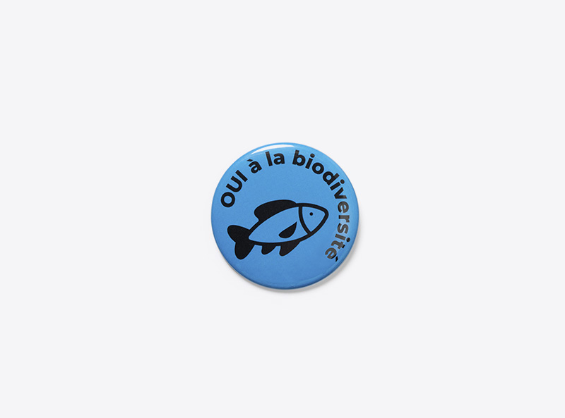 Button Biodiversitaets Initiative Der Politikwerkstatt Fisch Blau