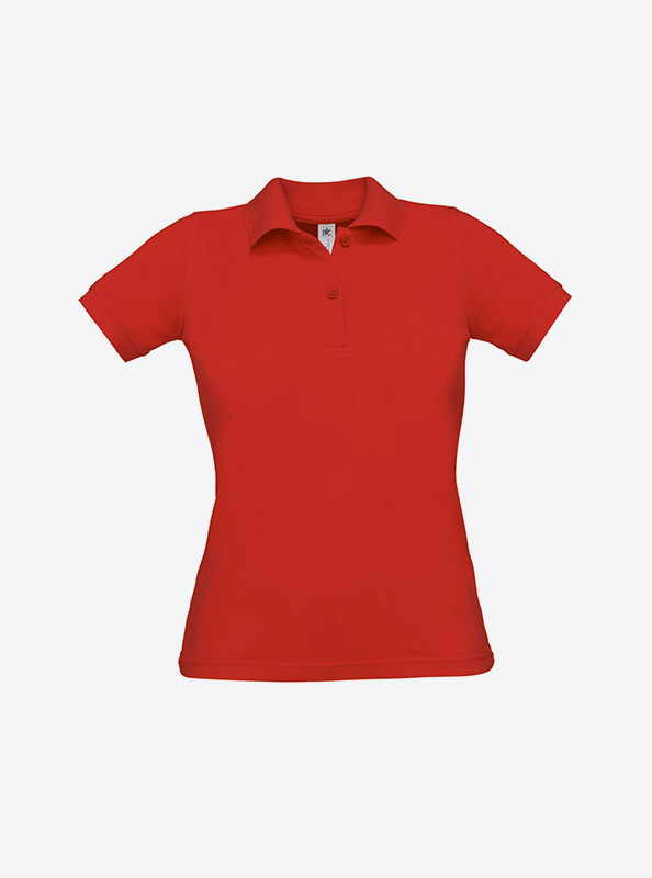Damen Polo Shirt Beste Qualitaet Besticken Lassen Bundc Safran Pw455 Red