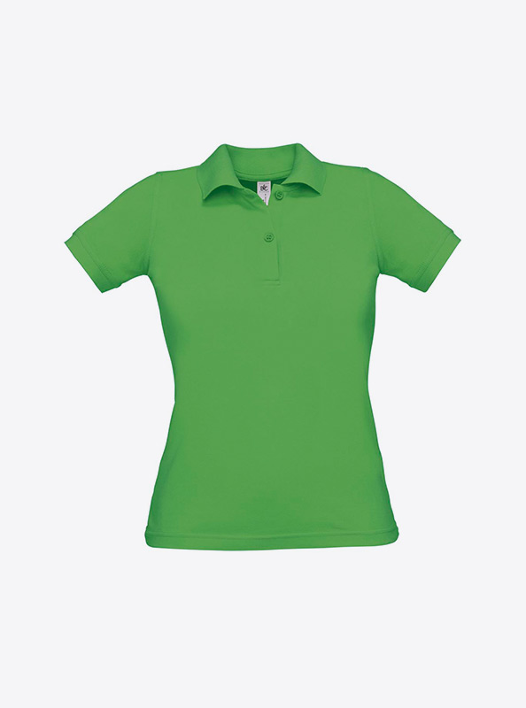 Damen Polo Shirt Besticken Grossflaechig Bundc Safran Pw455 Real Green