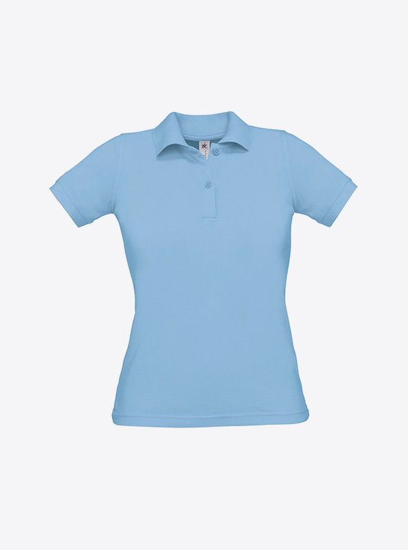Damen Polo Shirt Drucken In Der Schweiz Bundc Safran Pw455 Sky Blue