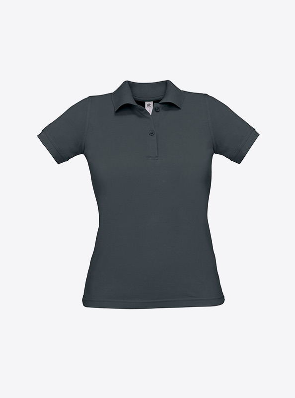 Damen Polo Shirt Drucken Lassen Mit Logo Bundc Safran Pw455 Dark Grey
