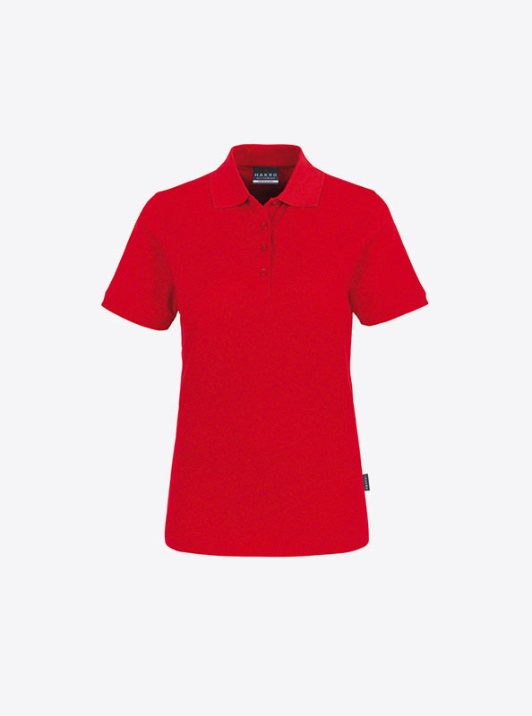 Damen Polo Shirt Mit Logo Besticken Lassen Hakro 110 Rot