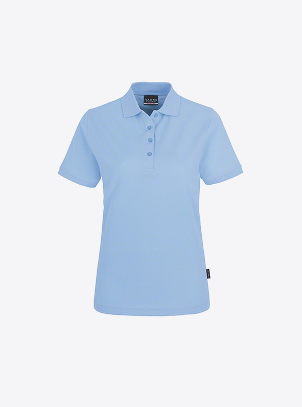 Damen Polo Shirt Mit Logo Drucken Hakro 110 Ice Blue