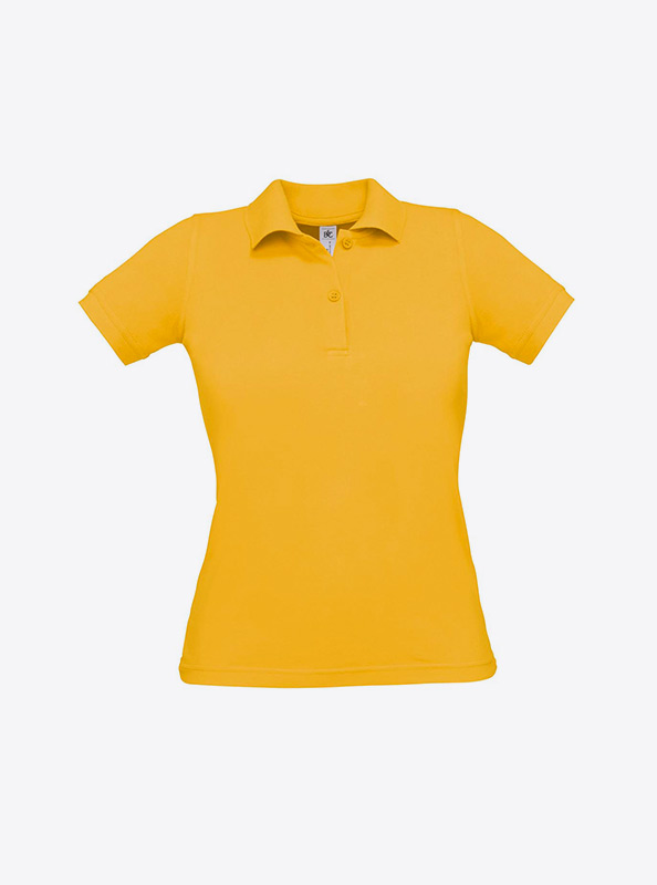 Damen Polo Shirt Mit Logo Mehrfarbig Besticken Bundc Safran Pw455 Gold