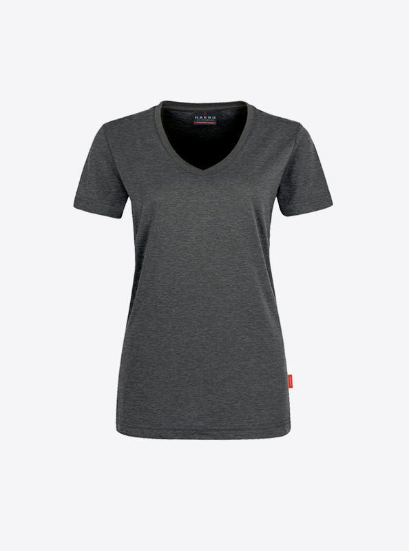 Damen T Shirt Mit Logo Bedrucken Hakro 181 Anthrazit Melange