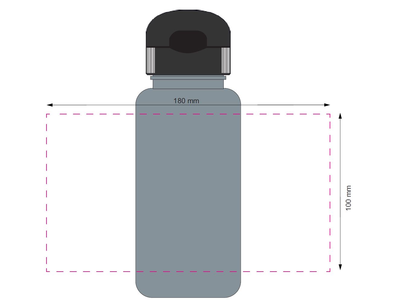 druckbereich sportflasche recycled
