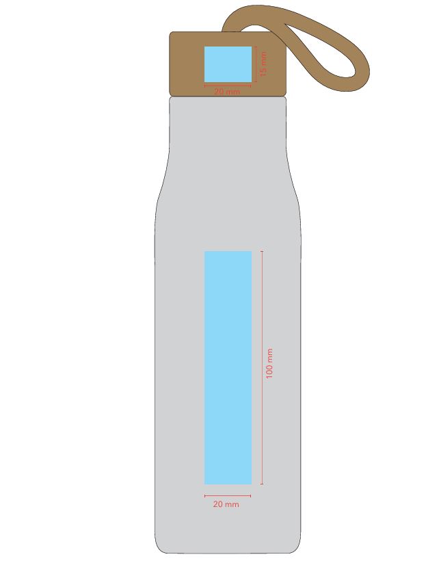 Druckfläche Gravur Thermosflasche Budget V2
