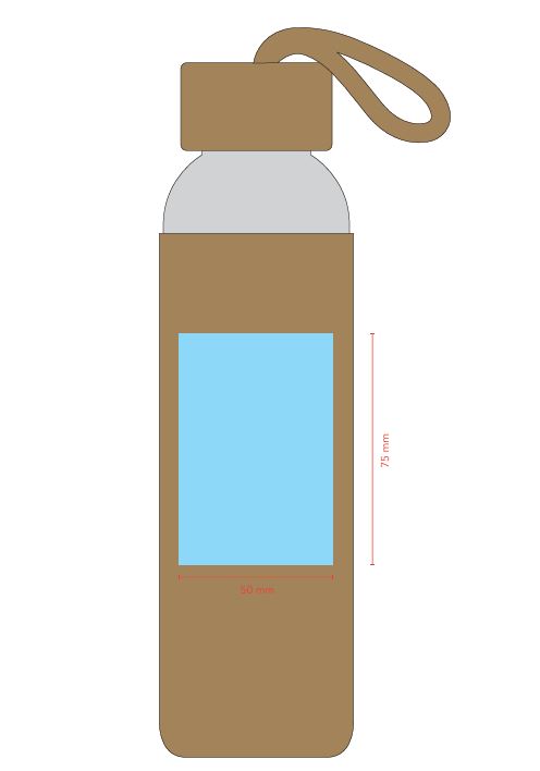 Druckfläche Korkhülle Glasflasche Budget