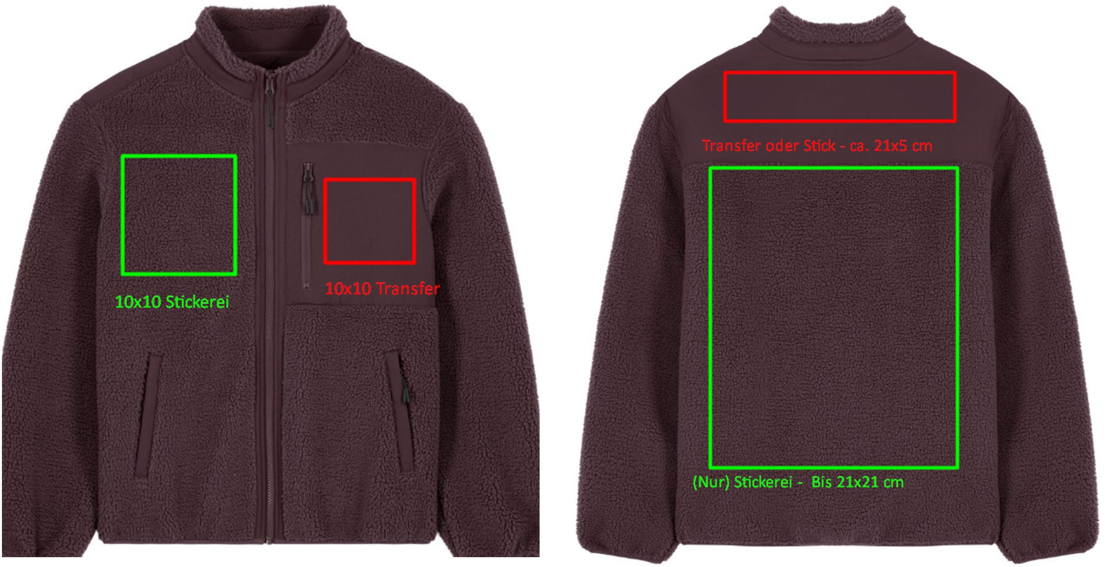 Druckflaechen Fleecejacke Stanley Stella Brooker