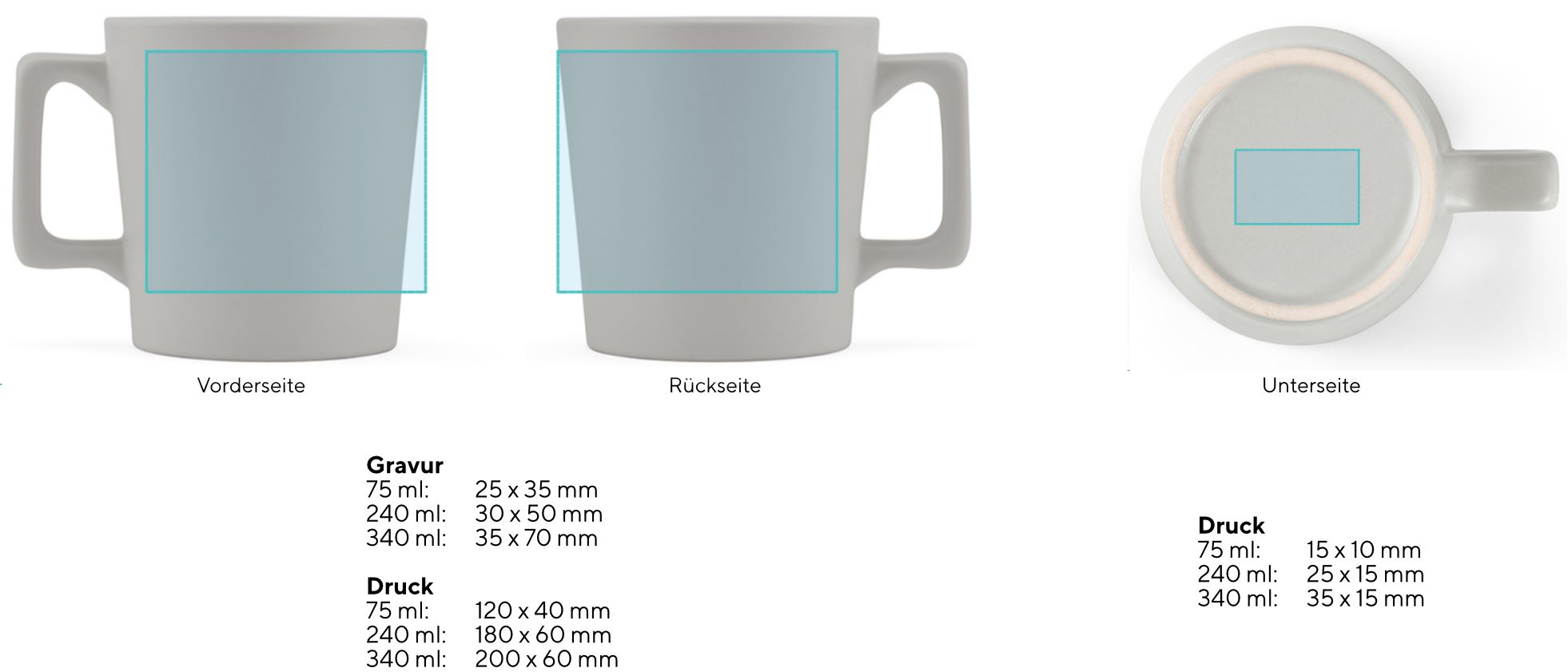 Druckflaechen Tasse Matt