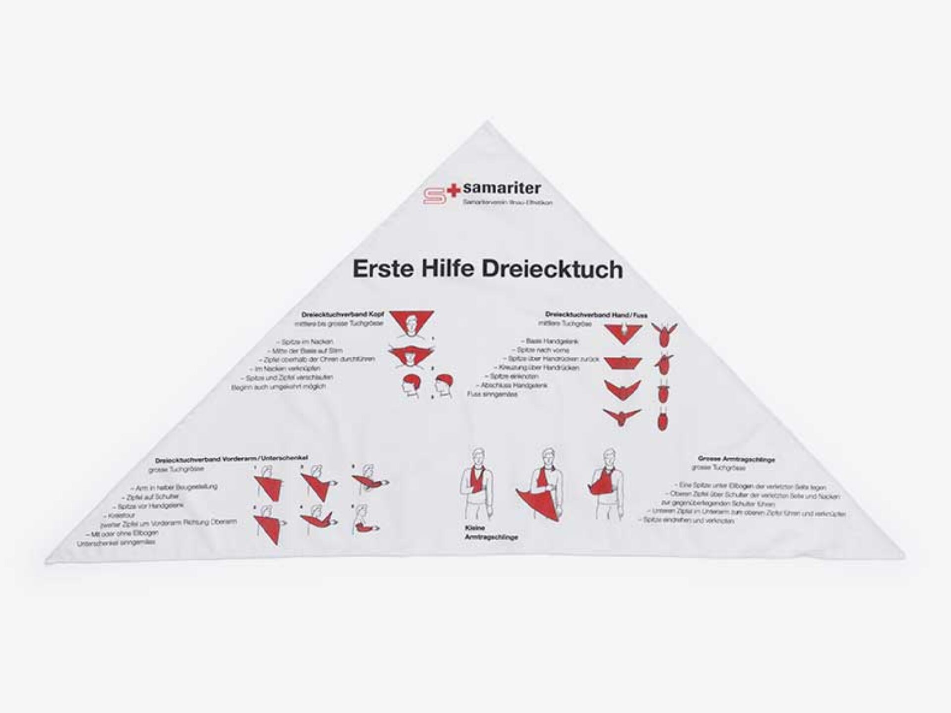 Erste Hilfe Dreieckstuch Bedruckt Samariter Verein Effretikon