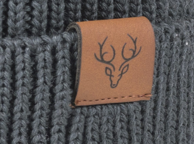 Beanies Kunstleder Label