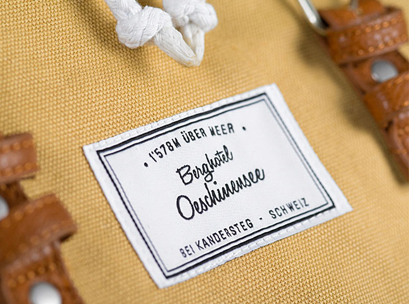 extras rucksack label gewoben