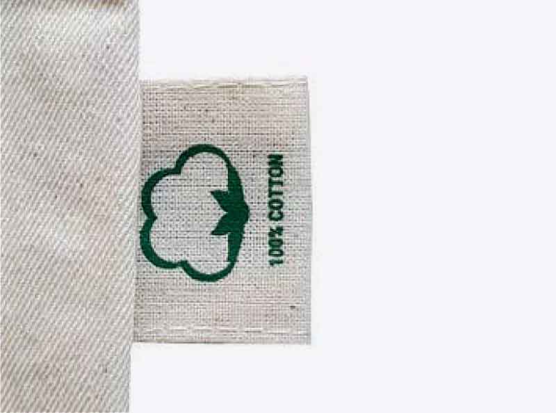 extras taschen label baumwolle bedruckt
