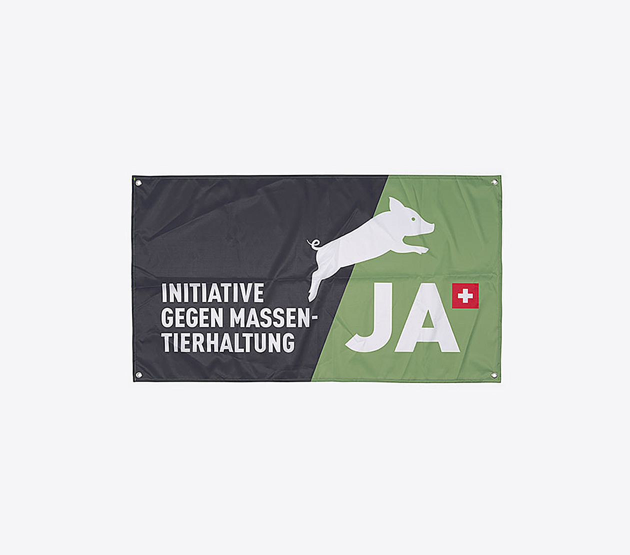 Fahne Mit Druck Initiative Gegen Massentierhaltung Mit Logo Bedrucken Individuell Gestalten Polyester Digitaldruck