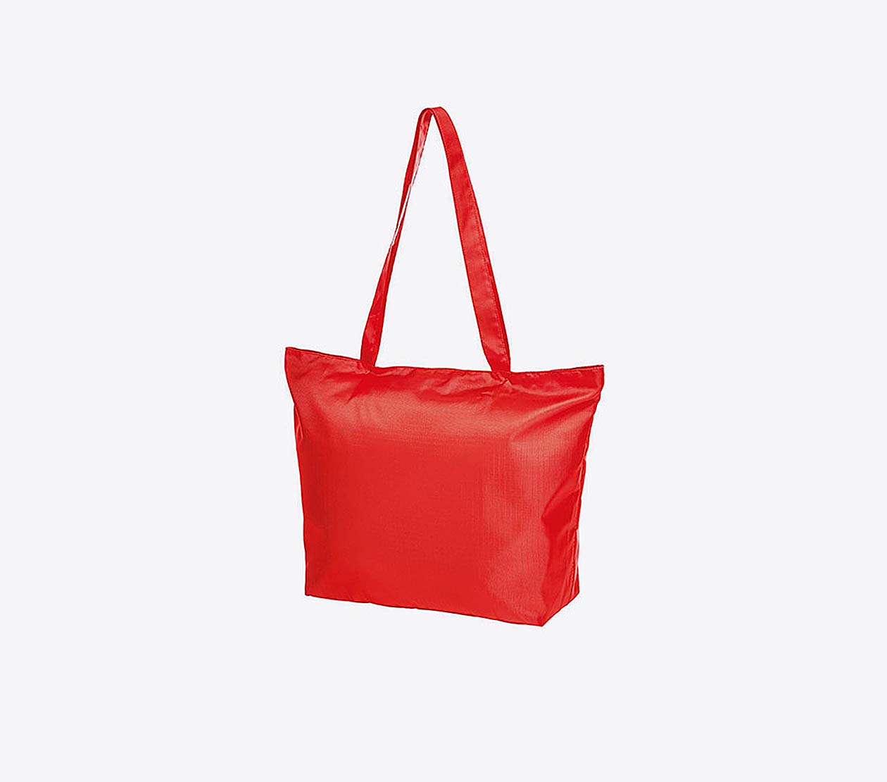 Faltbare Tasche Easy Mit Logo Bedrucken Reissverschluss Zusatztasche Reisetasche Polyester Rot