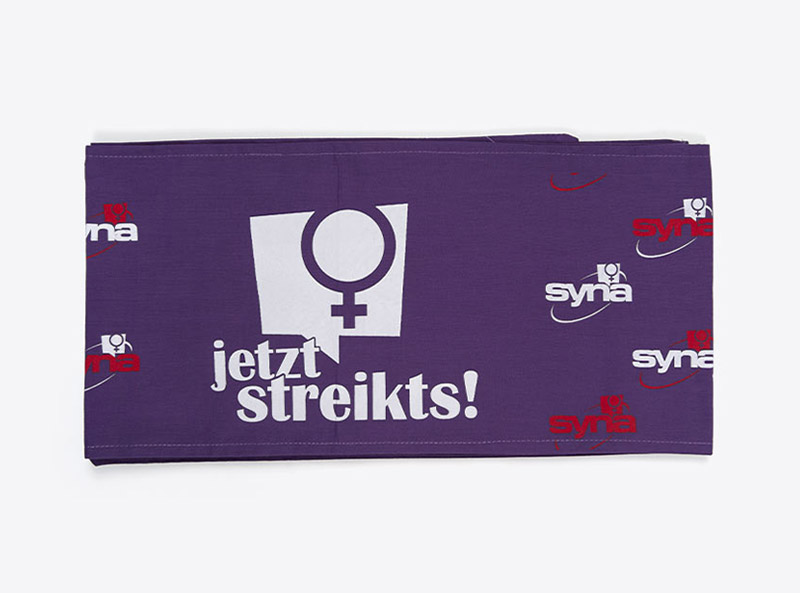 Frauenstreik Schal Mit Logo Frauenpower Bedruckt