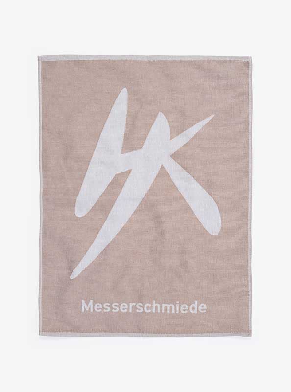 Geschirrtuch Messerschmiede Hansjoerg Kilchenmann Logo Einweben Baumwolle
